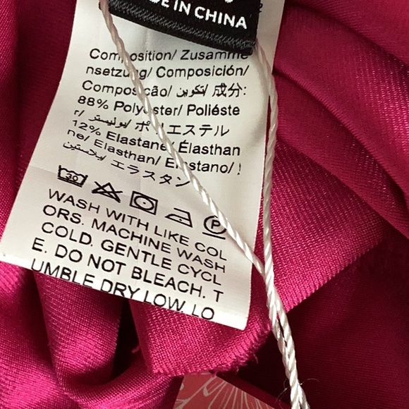 FUSHIA NWT Stretchy Evening Gown with Faux Wrap around Skirt Slit up Rig… - Picture 5 of 12